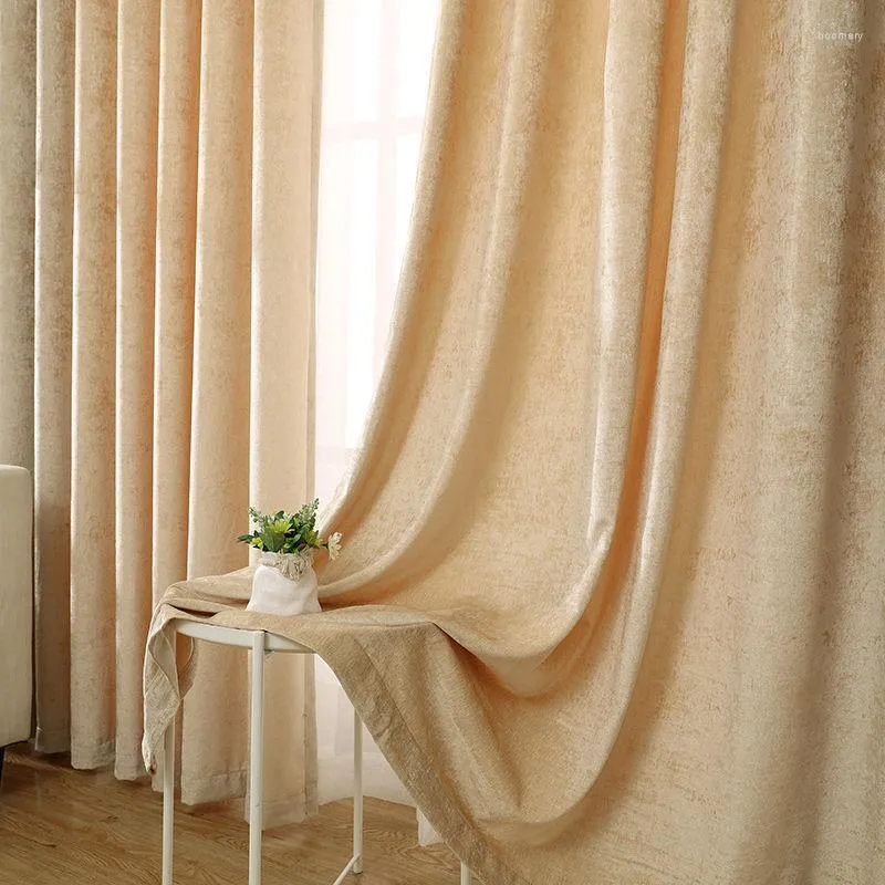 Rideaux simples de Style nordique, pour chambre à coucher, fenêtre de couleur unie, salon, Chenille, ombrage élevé (70% à 90%) Cortinas Terraza