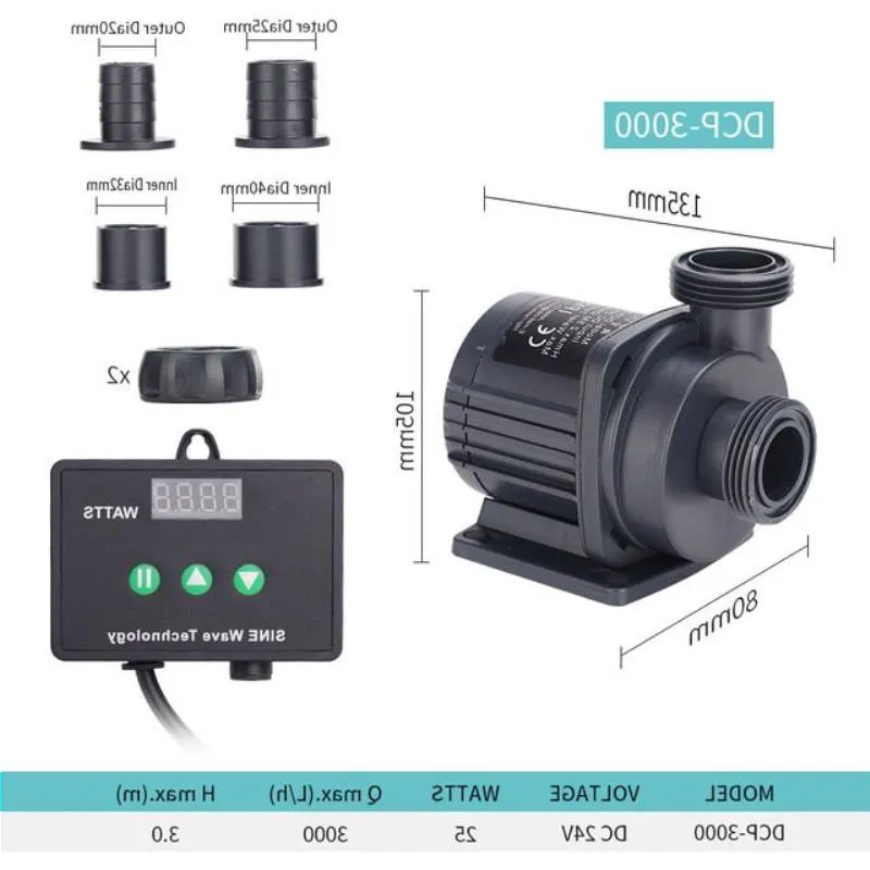 DCP-Serie Aquarium Aquarium Einstellbare Sump Return Wasserpumpe DCP3000 4000 5000 W/Controller Meaej