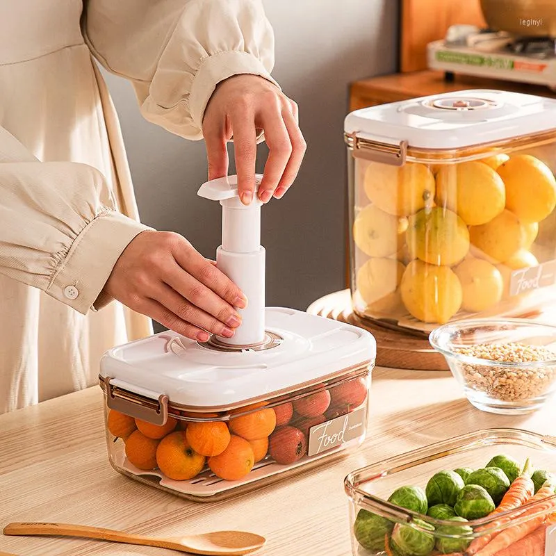 Botellas de almacenamiento Cajas organizadoras de cocina Sellado al vacío  Refrigerador de agua de drenaje de mantenimiento fresco Contenedores de