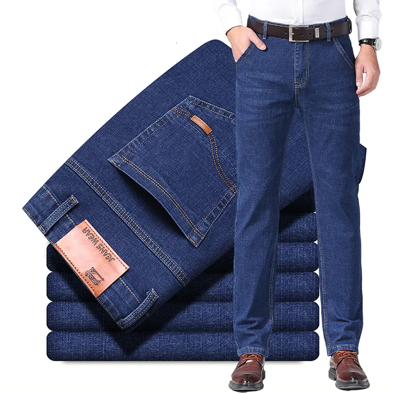 Jeans pour hommes Business Style décontracté Denim pour hommes Ensemble décontracté Noir Bleu Pantalon Stretch Jeans pour hommes 230412