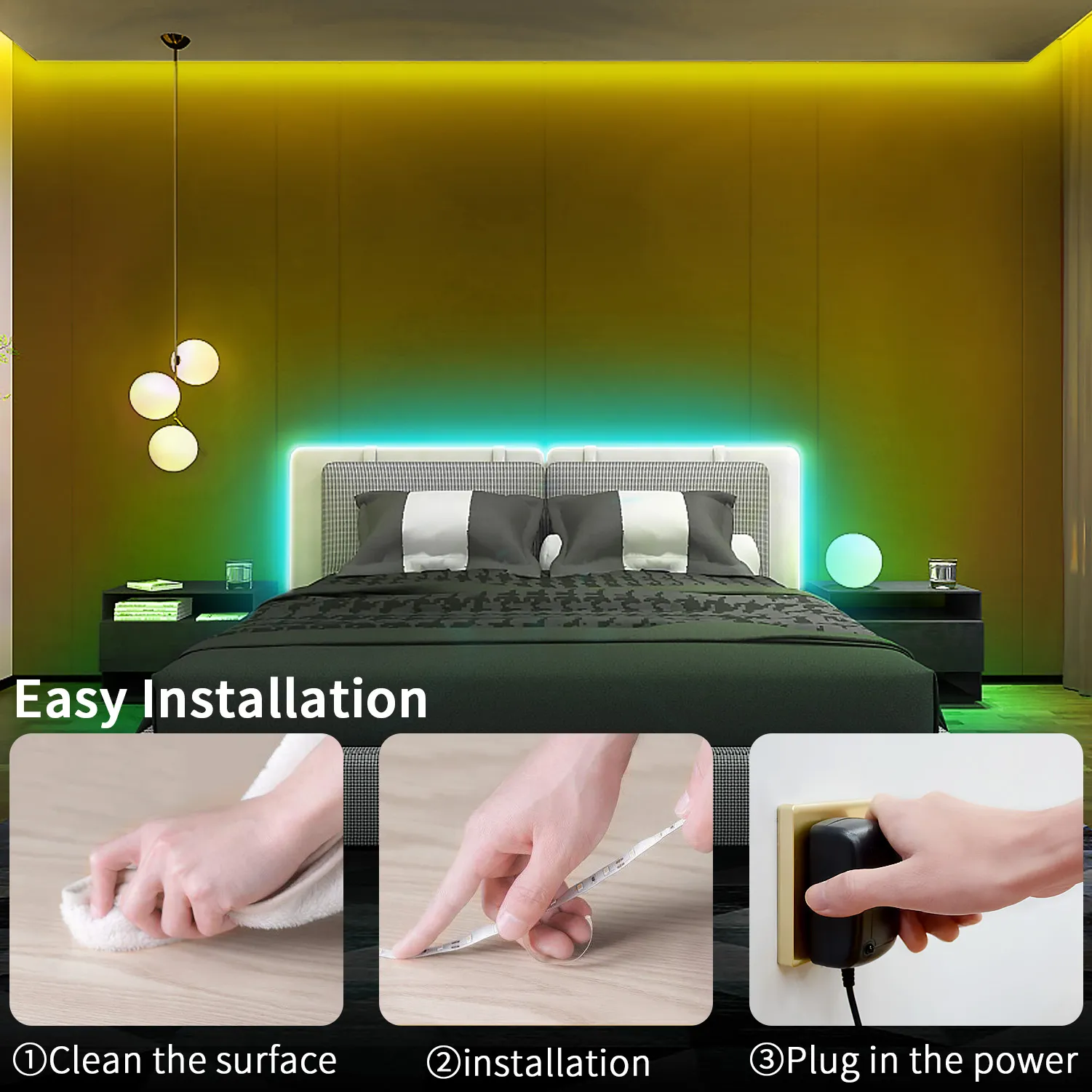 1 Pieza Luces Led De 2 A 20 Metros Para El Dormitorio,luces De Tira Led Rgb  Con Control Remoto De 24 Teclas, Luces Led Para La Habitación, Luces Led  Flexibles Para La