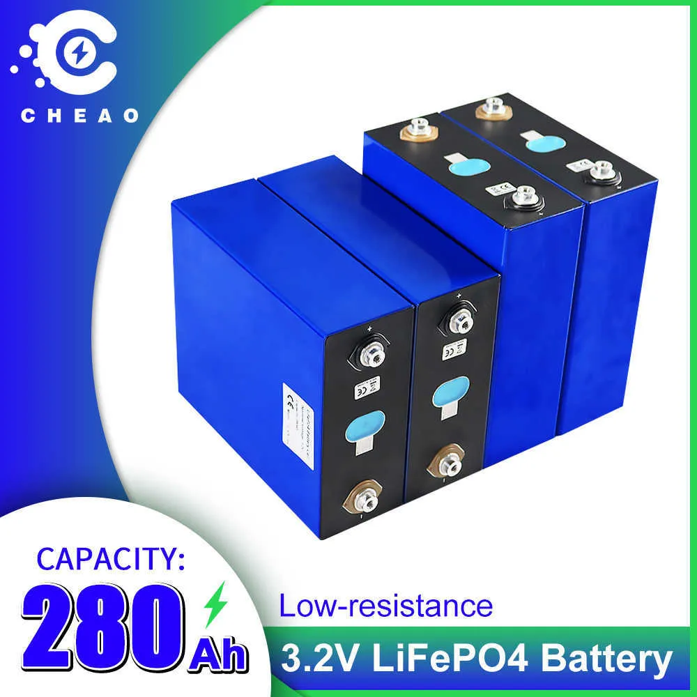 8/16pcs 3.2V LIFEPO4 280AH Batterij Diepe cyclus Oplaadbare LifePo4 Batterij Lage resistentie DIY-cellen voor RV-zonne-energieopslag