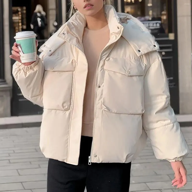 Women's Trench Coats Winter Korean Solid Color Windproof Double Womens Down Jackets Thickened Coat Anorak Lined Jacket Women