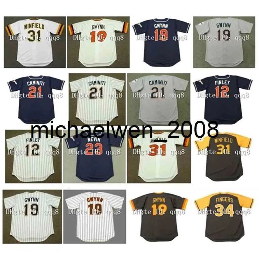 Vintage 1997 21 KEN CAMINIT 19 TONY GWYNN 12 STEVE FINLEY 23 PHIL NEVIN 31 DAVE WINFIELD 34 ROLLIE FINGERS Baseball vintage bianco