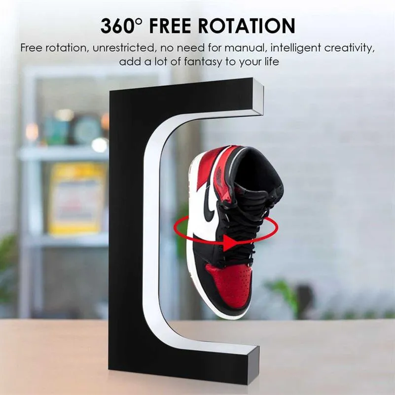 Magnetic Levitation LED Floating Shoe 360 Degree Rotation Display Stand Sneaker Stand House Home Shop Shoe Display Holds Stand 211237m