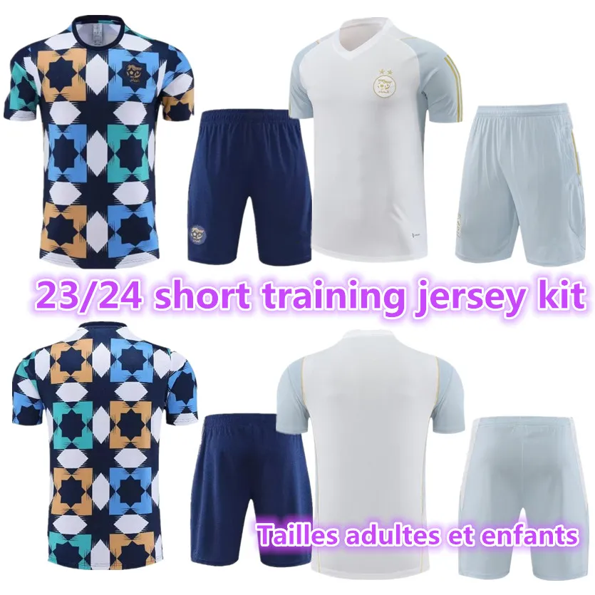 2022 2023 2024 Algerien ADULT Kurzarm Trainingsanzug Set MAHREZ Fußballtraining Trikots Herren 22 23 24 Algerie KINDER KIT Survêtement Maillot de Foot FEGHOUL Fußball