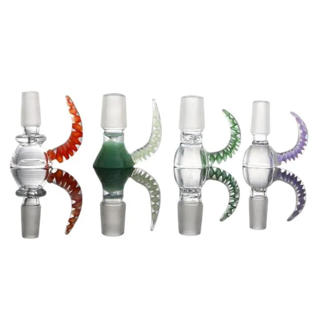 Ox horn Glass screen bowls 14mm and 18mm male bowl honeycomb glass bowl mix colors smoking bong accessories