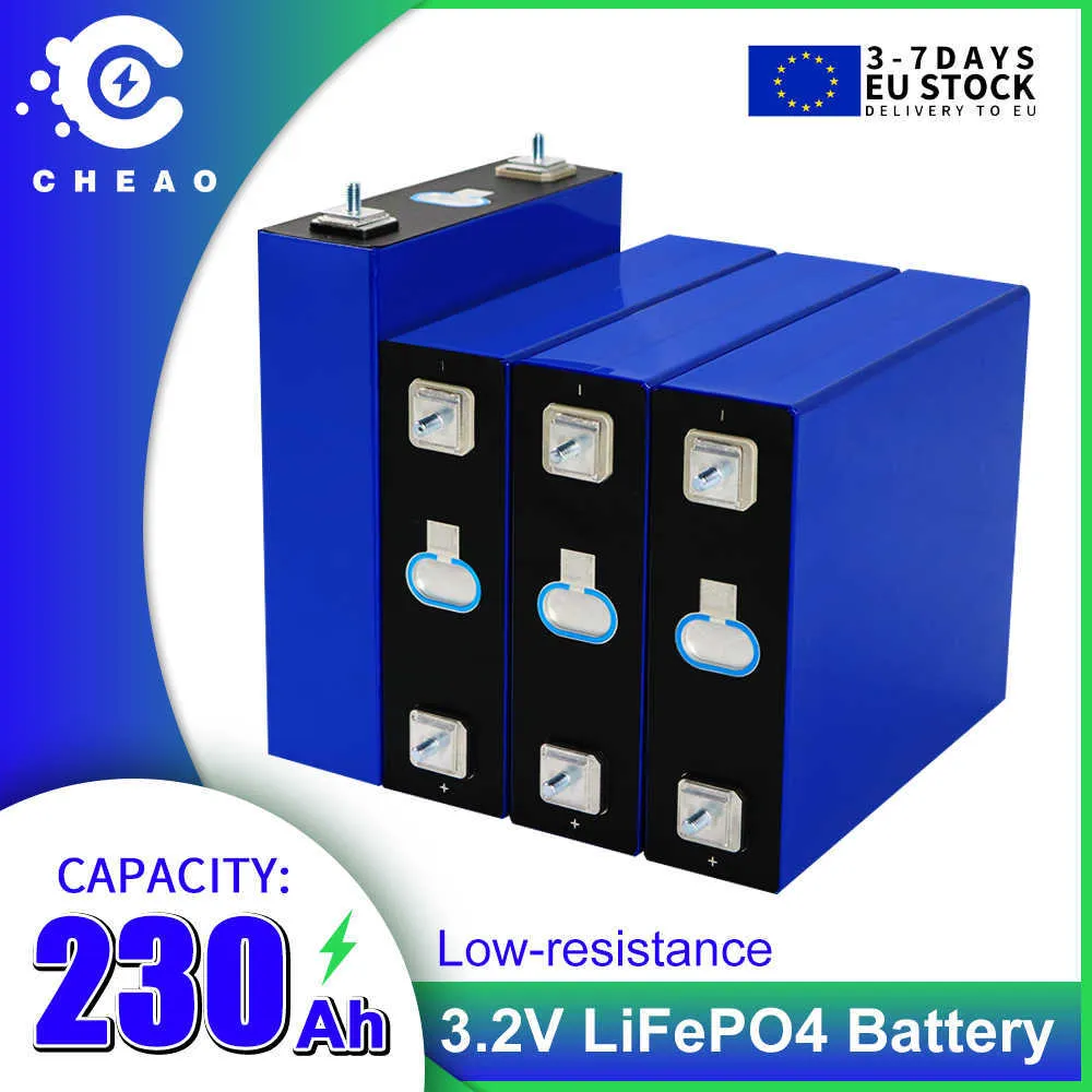 Grade A 3.2V Lifepo4 230Ah Battery Rechargeable Cell Pack DIY RV Yacht Solar Storage System Cells Europe Warehouse Fast Shipping