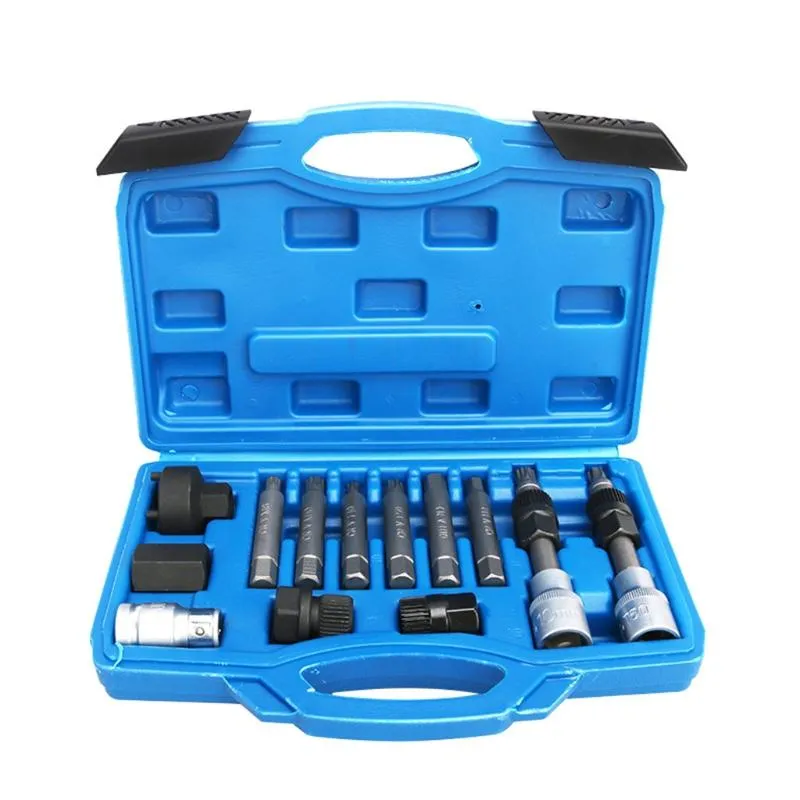 Professionele handgereedschap Sets 13 stuks Alleleger Generator Belt Pulley Demontage en montage gratis wieltrekkingsverwijderingsinstallatie kit