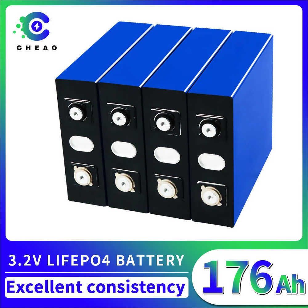 4/8/16/32 pièces 3.2 v Lifepo4 batterie 176Ah bricolage Rechargeable Lithium fer Phosphate batterie pour RV chariot élévateur système de stockage solaire