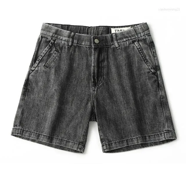 Men's Jeans Washed Distressed Short Mens Summer Casual Streetwear Loose Straight Elastic Waist Shorts Men