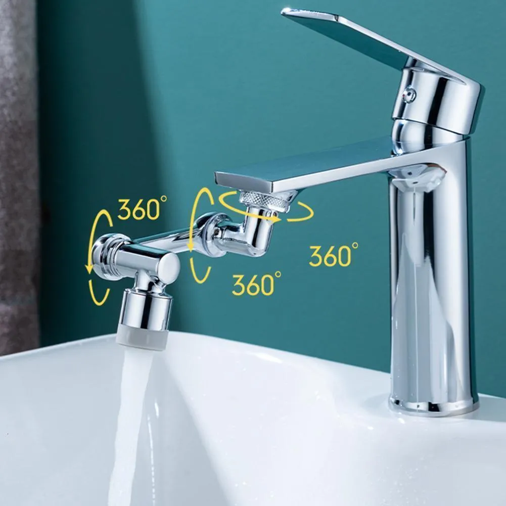 Bathroom Shower Heads Universal 1080° Rotation Faucet Aerator Splash Filter Kitchen Tap Extend Water Nozzle Adaptor s Bubbler 230411