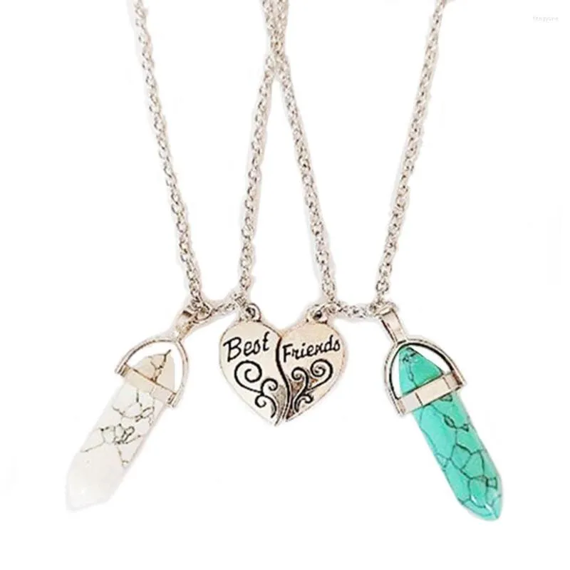 Pendant Necklaces 2Pcs Women Long Distance Friendship Necklace Party Charming Relationship Jewelry Quartz Point Set Birthday Gift Daily