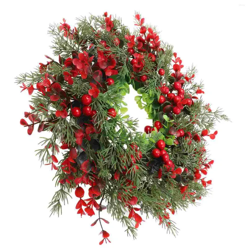 Decorative Flowers Outdoor Wreaths Front Christmas Spruce Tree Window Xmas Porch Holiday Pine Cone Rattan Artificial Garland