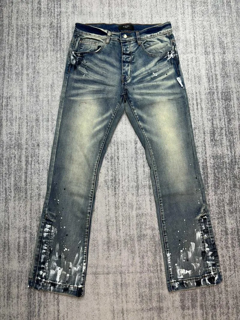 Jeans pour hommes Marques de créateurs Mode détruit en détresse Ripped Vintage Denim Pantalon élastique Stretch Slim Skinny Pantalon