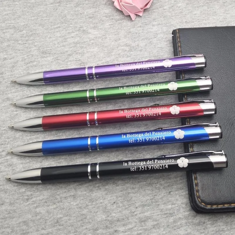 Personlig fars daggåva 16g Metal Ballpoint Pen 10 st/mycket anpassad med namn och textfria färger