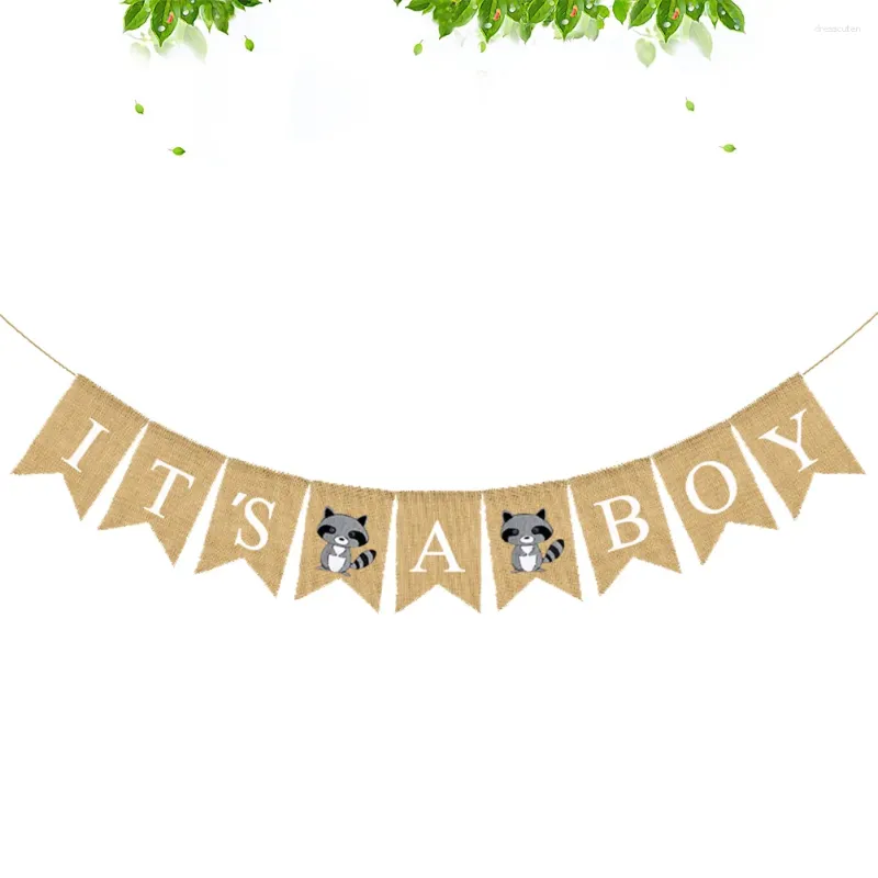 Decorazione per feste Guirnaldas Para Baby Shower Banner Compleanno Ghirlanda di lino Appeso europeo americano