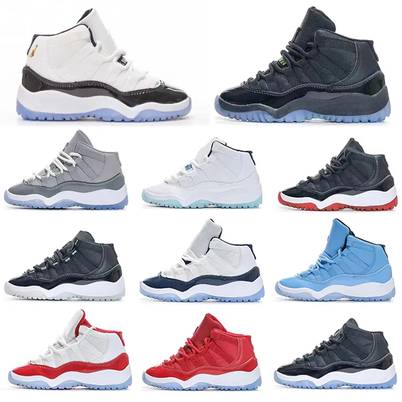 2023 Kids 11S Kid Scarpe da basket Space Cool Grey Jam Bred Concords Moda giovanile Ragazzi Sneakers Bambini Boy Girl Bianco Athletic Toddlers Outdoor Taglia 28-35