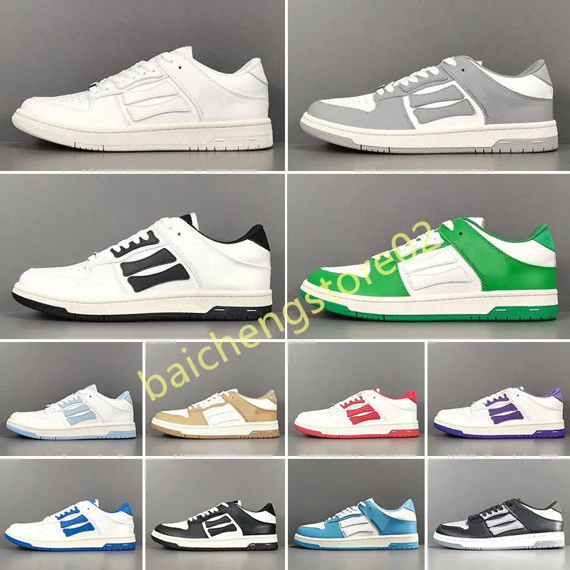 تصميم أعلى Skel Low Top Top Sneakers أحذية هيكل عظمي عظام مدربين جلود جمجمة نساء رجالي التزلج على المشي المشي الراحة الرياضة EU38-46 B9