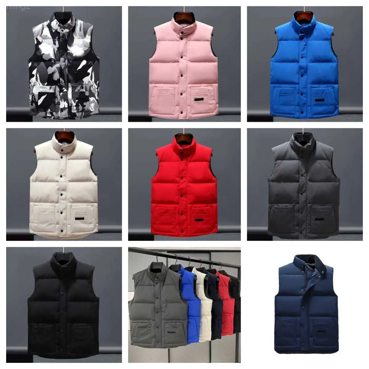 Mens Vests Veste Vest Designer Vest Mens Vest Mens Designer Jackets Black and White Down Jacket Premium Par Coat Warm Thick Tjock Double Zipper Whites Duck Down Fil Ktzc