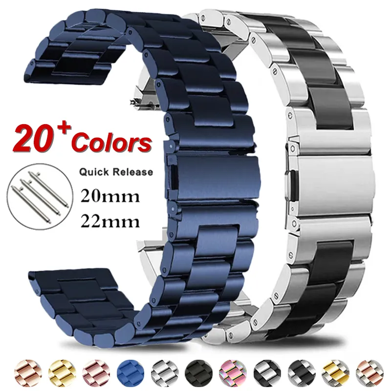 Bracelets de montre 141618202224mm Bande Pour Huawei Pro 4m Bracelet En Acier Inoxydable Pour Galaxy Watch 5 40 Pour Amazfit Bip Strap 230411