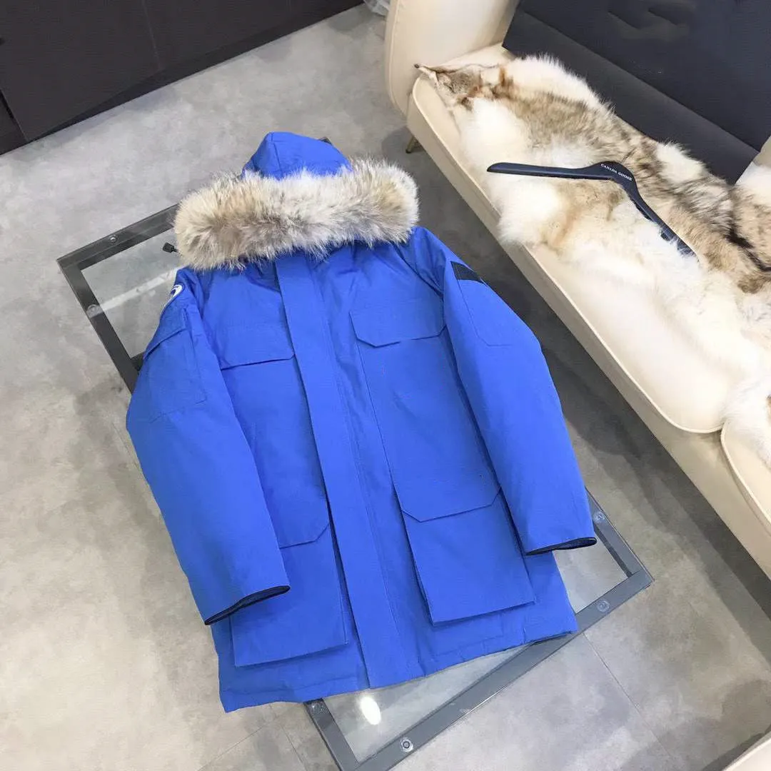 Jaqueta canadense ganso para baixo parkas casaco de inverno grosso quente jaquetas roupas de trabalho ao ar livre engrossado moda mantendo casal viver alta qualidade