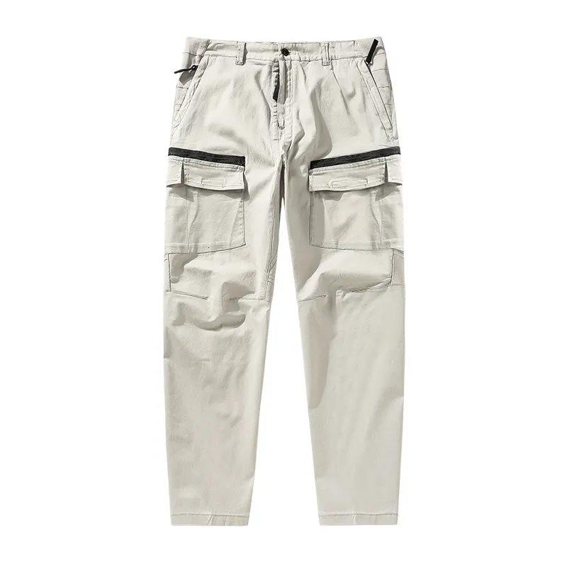 Calças masculinas CPtopstoney Company Casual Men's Troushers Fils European e American Fashion Sports Sports Solid Multi Pocket Jeans 230412