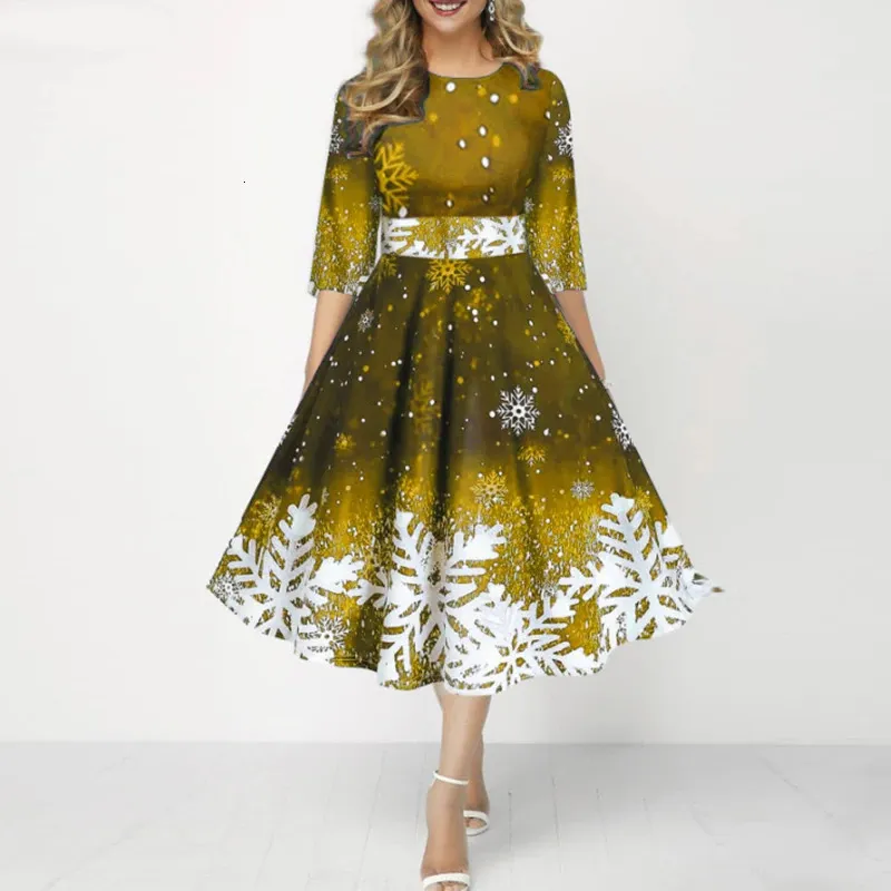 Feste Red Sne Print A-Line Midi ss