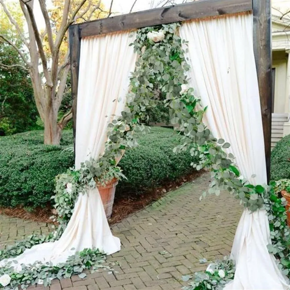 2 м свадебная гирлянда из искусственного эвкалипта, искусственные шелковые листья, лозы, искусственные растения, зеленая гирлянда для дома, свадебный стол, арка Decor1301G