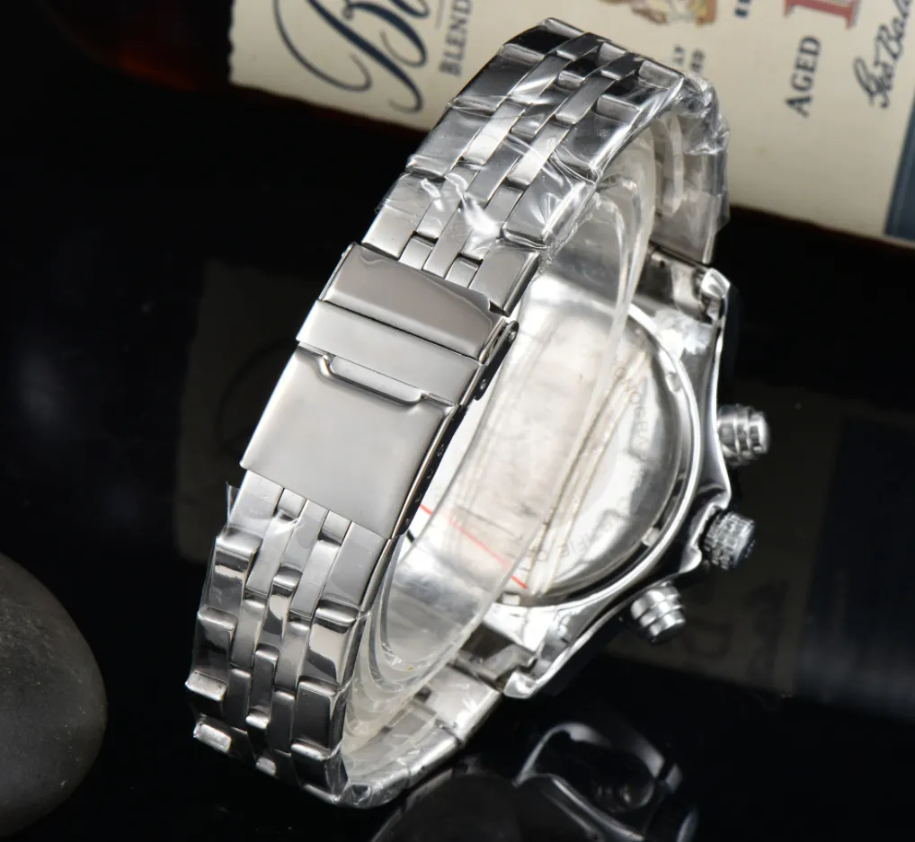 TOPSメンズフル機能腕時計AAAクォーツムーブメント男性タイムクロックフルステンレススチールバンドSapphire Glass Relogio Masculino Wlistwatch SS2