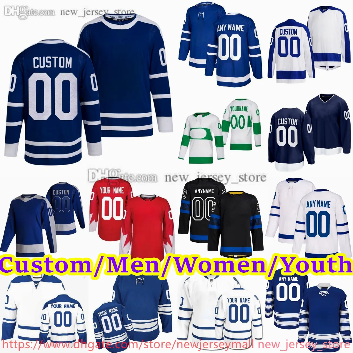 New Ice Hockey 34 Auston Matthews Jersey Stitch 16 Mitchell Marner Margan Rielly John Tavares William Nylander Max Domi Ryan Receves Tyler Bertuzzi Jerseys Home Away