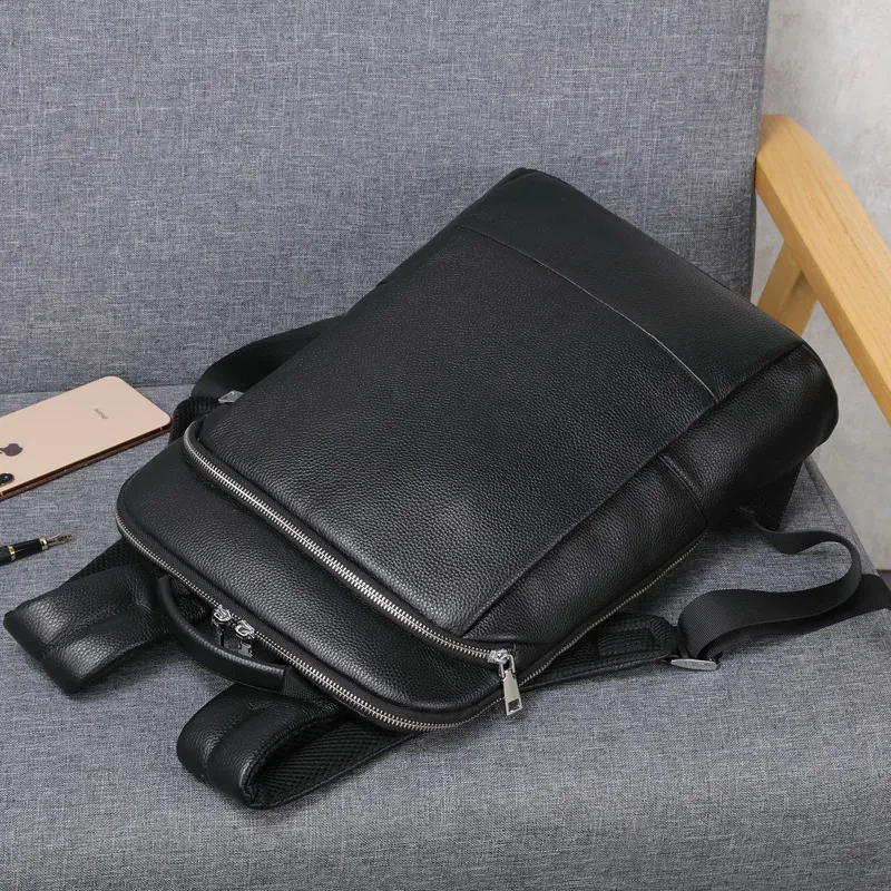 Рюкзак 100% натуральная кожа кожа мужски рюкзаки рюкзаки для ноутбука.
