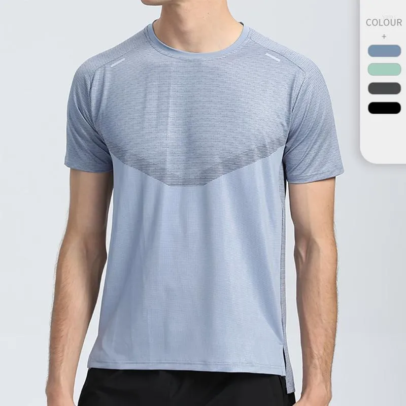 Camisetas masculinas Kamb 2023 Camiseta masculina Manga curta de seda rápida fitness seco rodando roupas de tênis camisetas machos camisetas para homens