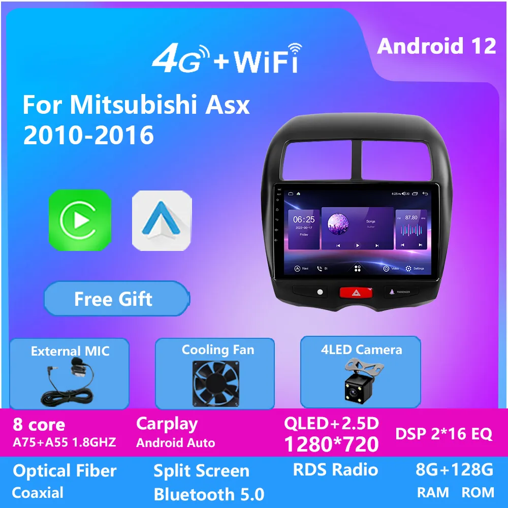 Android 2.5D Schermo IPS Car Player Video Per MITSUBISHI ASX 2013-2015 Stereo Audio Bluetooth USB SWC 128G