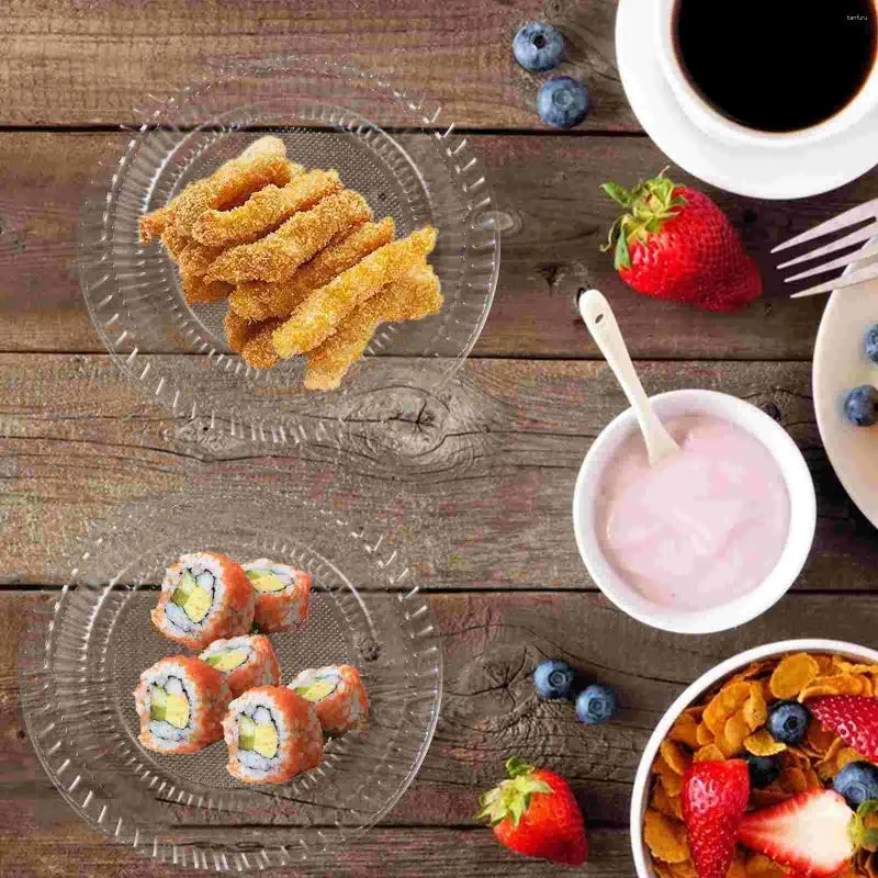Disposable Dinnerware 10 Pcs Plates Snacks Serving Holder Desktop Decor Plastic Tabletop Fruit