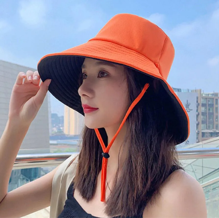 Foldable UV Protection Yellow Bucket Hat For Women Solid Color, Wide Brim,  Ideal For Outdoor Beach And Sun Protection From Vivian5168, $3.3