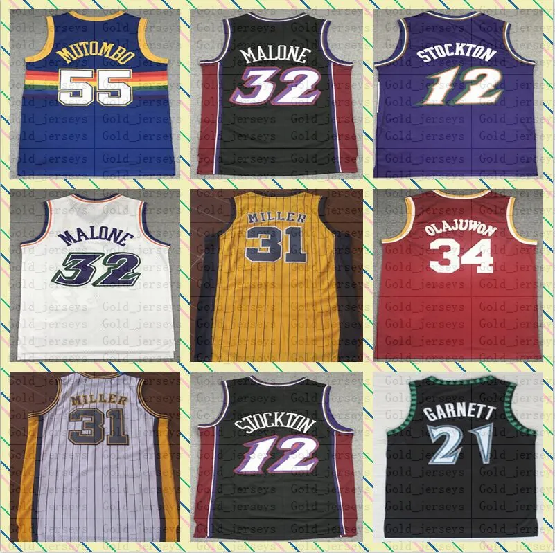 Ed alla retro baskettröja Allen Iverson Kevin Garnett John Stockton Reggie Malone Miller Shorts