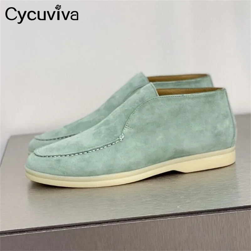 Chaussures habillées Multicolore Réel Daim Mocassins Plats Chaussures Femmes Slipon Formelle Ouvert Chaussures De Marche Top Marque De Luxe Mocassins Chaussures Femme 230412