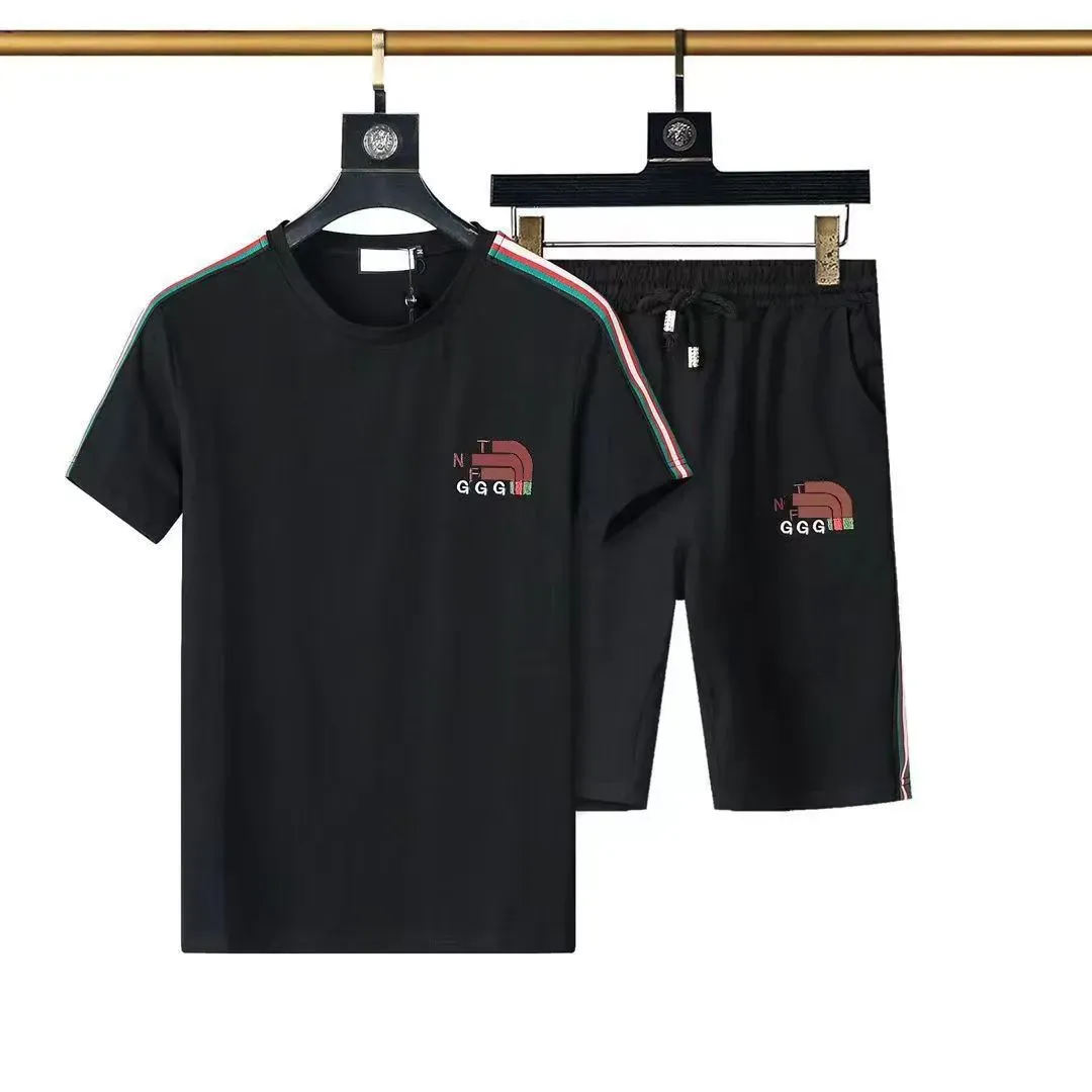 Herrspårsugnar Designer Sports Suit Slimming Display Lapel T-shirt Casual Fashion Stripe Mönster Cotton varumärke Spring och Summer Men's M-3XL20233New7
