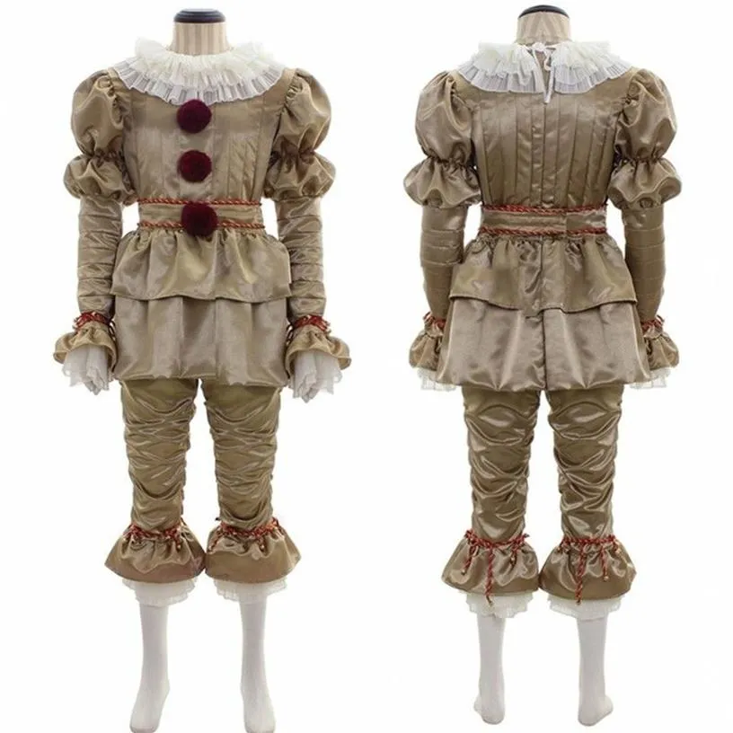 Máscara de halloween pano cosplay filme it pennywise máscara de látex de steven king capítulo dois trajes de palhaço adulto kids223g