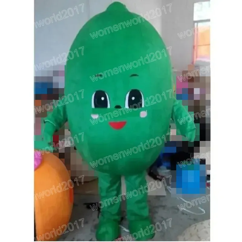 Costume da mascotte di Halloween verde limone, personaggio dei cartoni animati, completo per adulti, compleanno, Natale, carnevale, vestito operato per uomo e donna