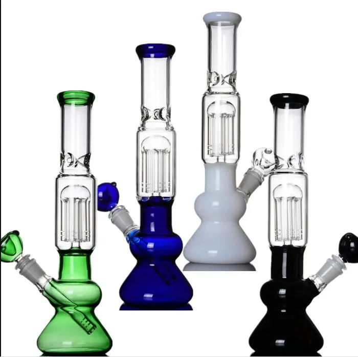 Bägare bas bong rökglasrörsfäror shisha downstem perc glas vatten bongs dabb riggar med 14 mm fog