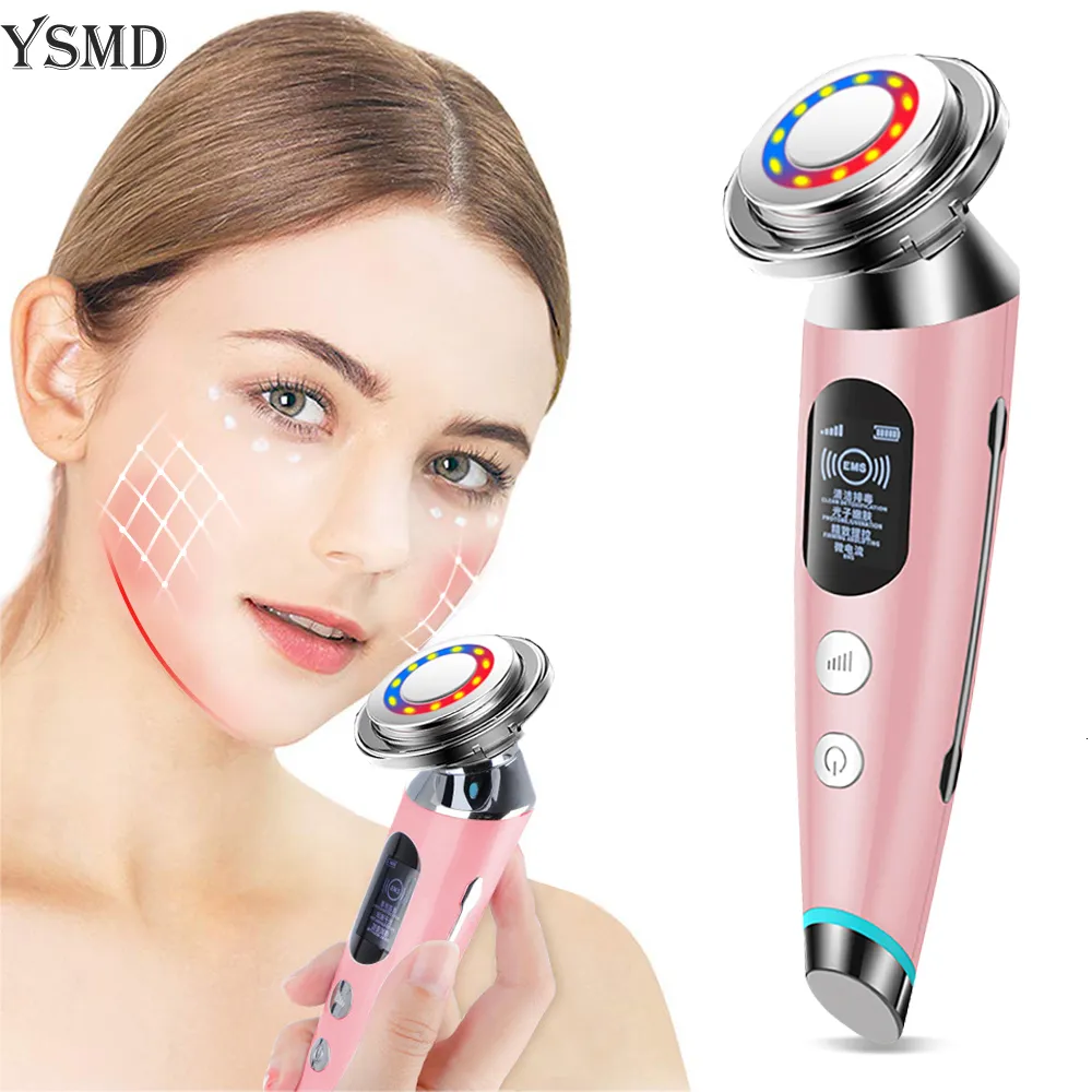 Masseur de visage Rf Lifting Radiofréquence Appareils de massage du visage EMS Microcourants Lift Soins de la peau Serrage Massage Outils de beauté Machine 230411