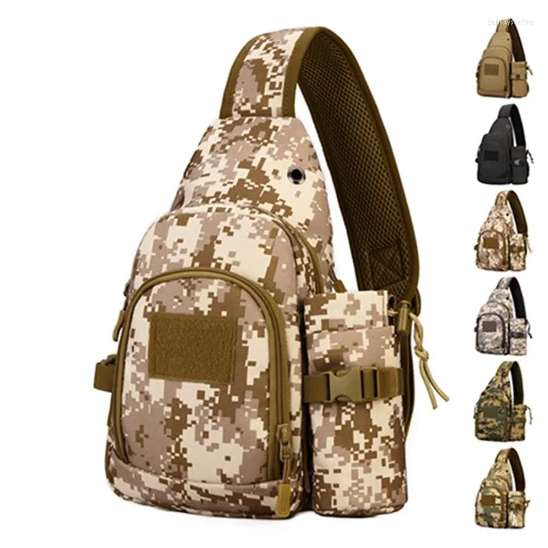 Hüfttaschen Taktische Brusttasche Männer Canvas Sling Militärreisen Wandern Reitschulter Wasserkocher Hohe Qualiyt Wasserdichte Messenger Pack