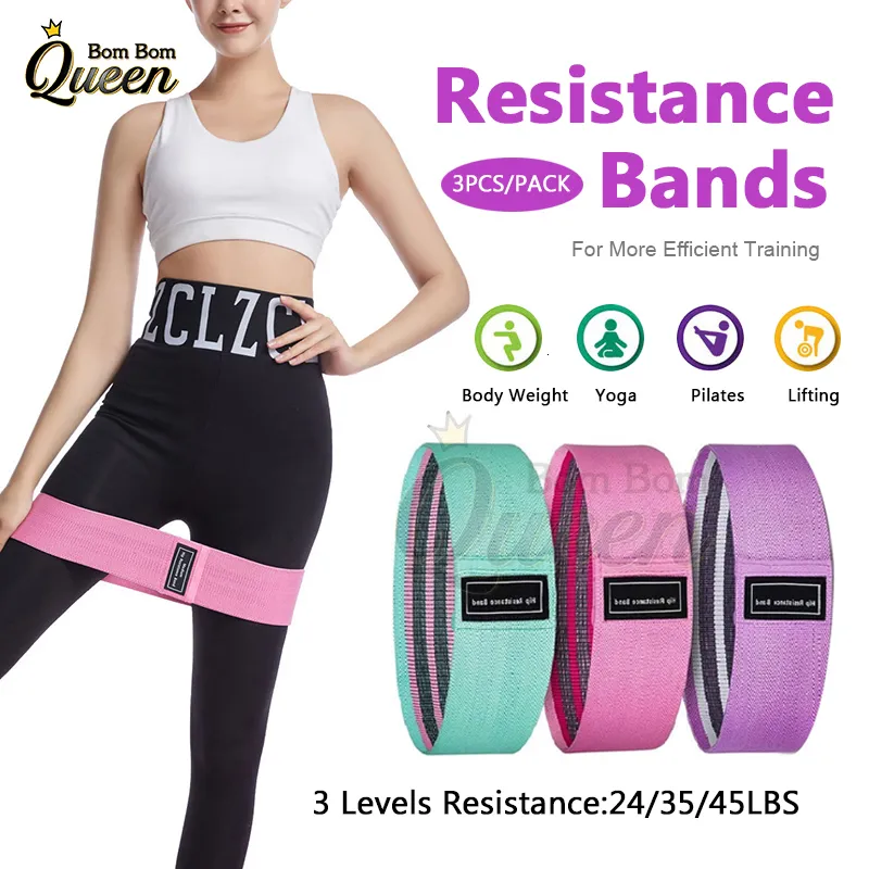 Bandes de résistance 3 niveaux Fitness Bandes de résistance Hip Trainer Élastique Yoga Exercice Squat Ceinture Pour Jambes Fesses Sport Gym Équipement Tension Anneau 230411