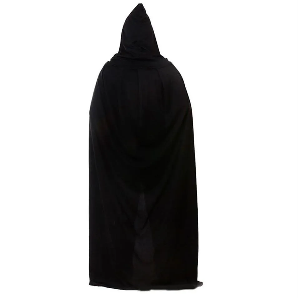 Whole- 2016New Halloween Costume Death Cloak Black Death Cloak Devil Mask Horror Spoof Halloween Adereços Realista Masquerade Ba298w