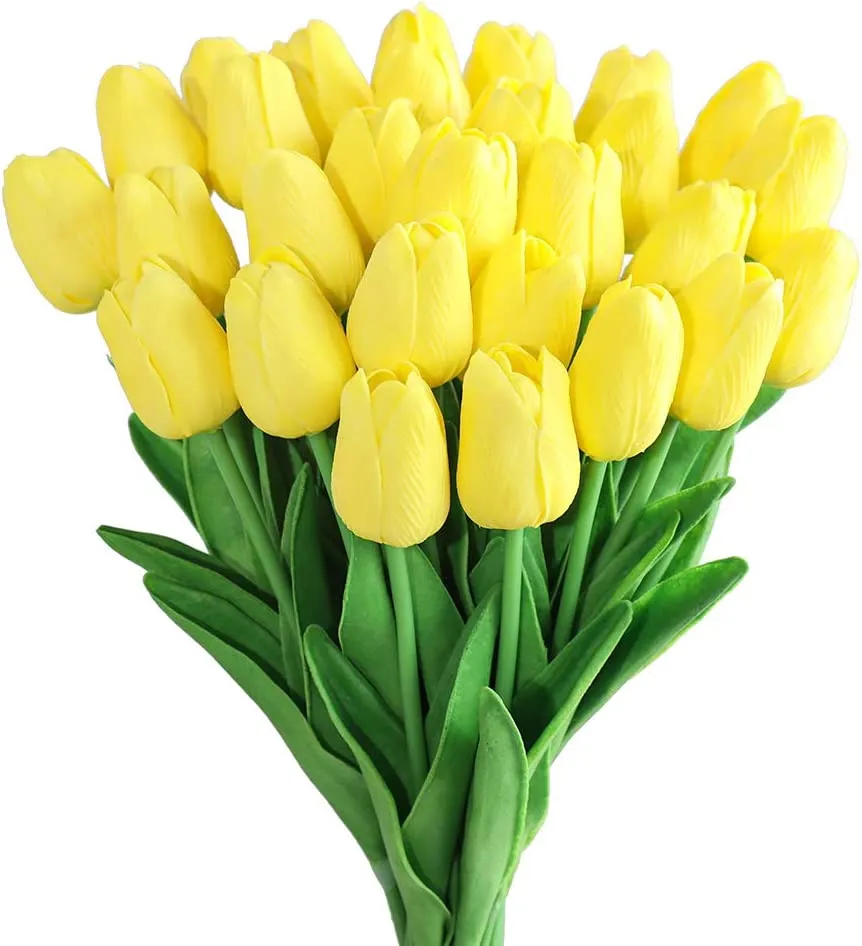 Tulips Artificial Flowers PU Calla Fake Flowers Real Touch Flowers for Wedding Decoration Home Party Decoration Favors