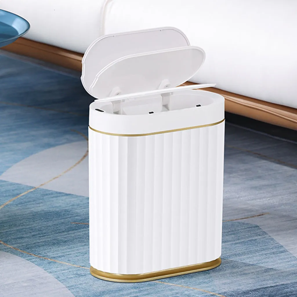 Avfallsbehållare Ingen beröringssensoravkänning av skräp kan vattentät intelligent elektrisk sopor kan återvinna papperskorgen med tätningsskydd som används i badrum 230412