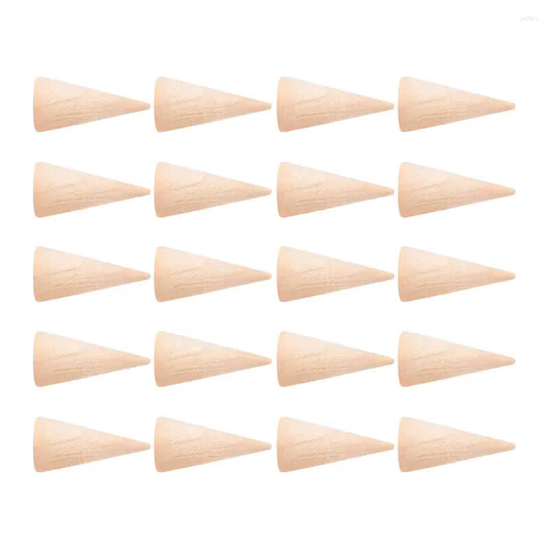 Jewelry Pouches 20 Pcs Cone Stand DIY Wooden Display Rack Rings Holder Showcase Decorative Child