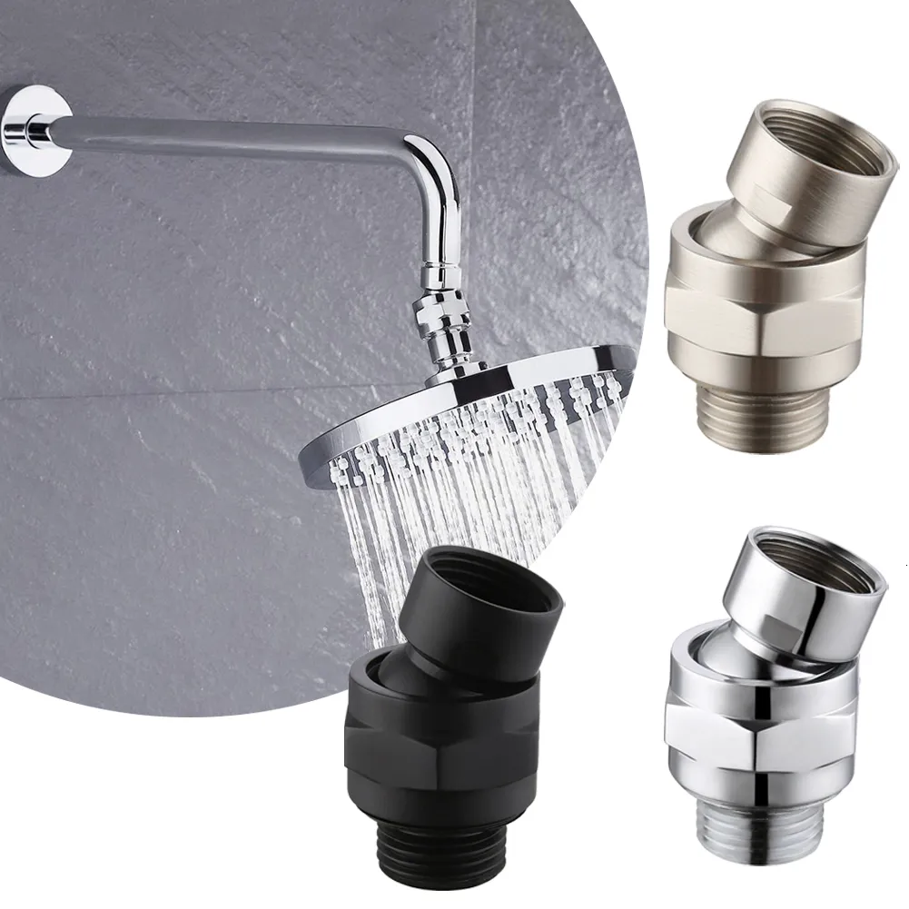 Adjustable Shower Head Connector - Solid Brass Ball Joint Swivel ...